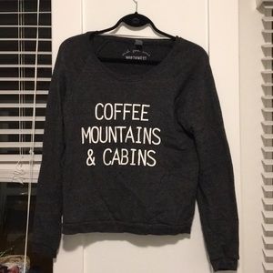 coffee mountains & cabins crewneck